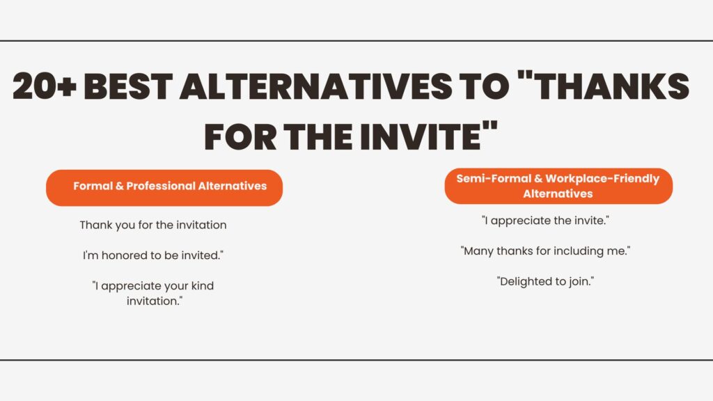 20+ Best Alternatives to Thanks for the Invite