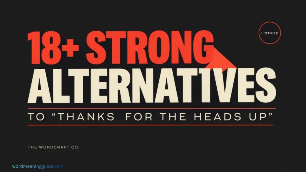 18+ Strong Alternatives to Thanks for the Heads Up