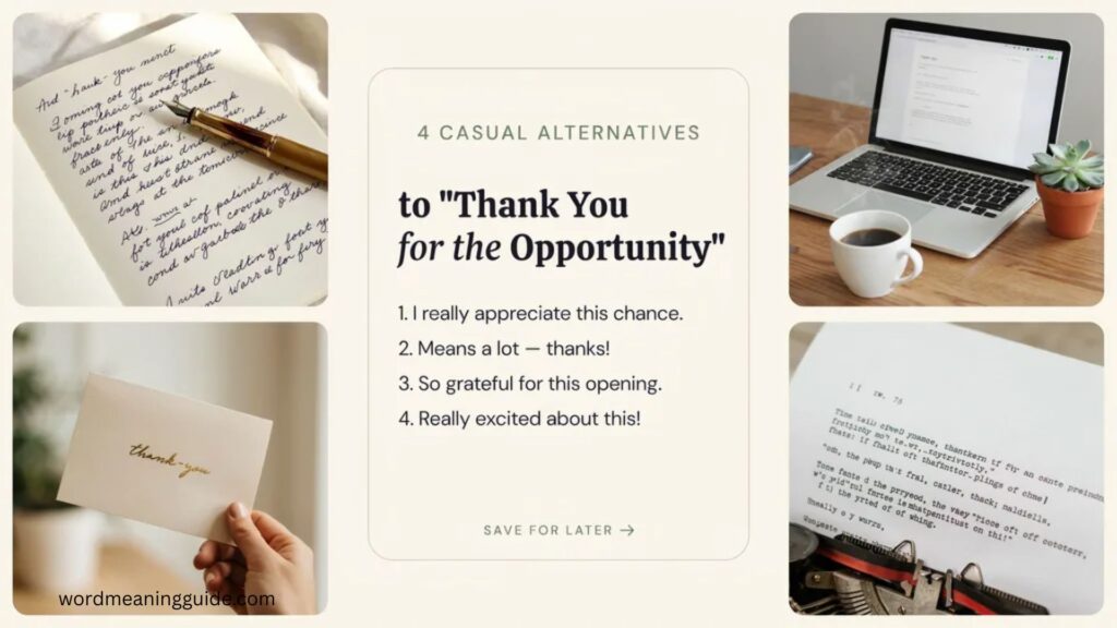 Casual Alternatives to Thank You for the Opportunity