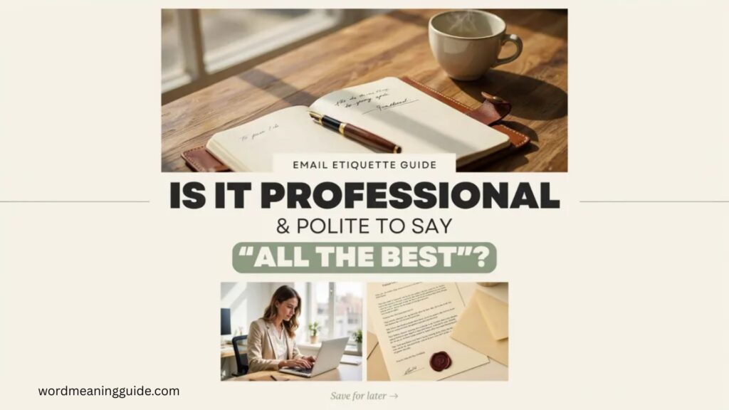 Is It Professional and Polite to Say All the Best