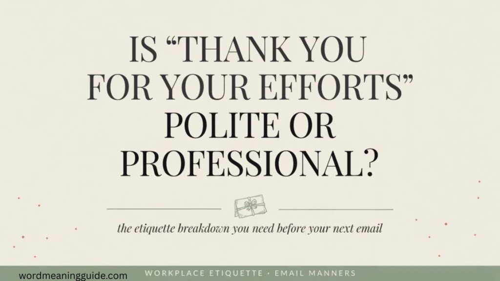 Is Thank You for Your Efforts Polite or Professional