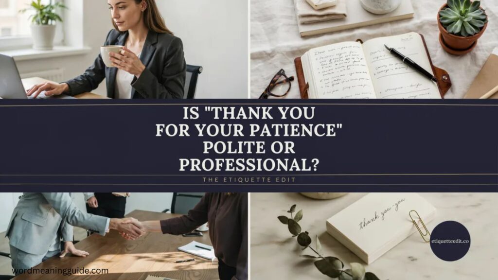 Is Thank You for Your Patience Polite or Professional