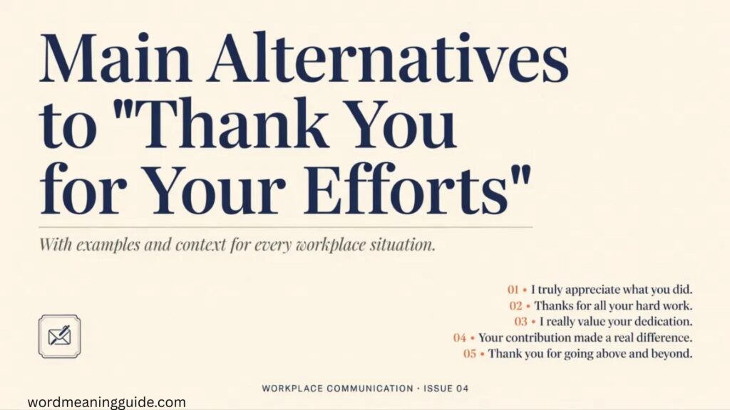 Main Alternatives to Thank You for Your Efforts (With Examples and Context)