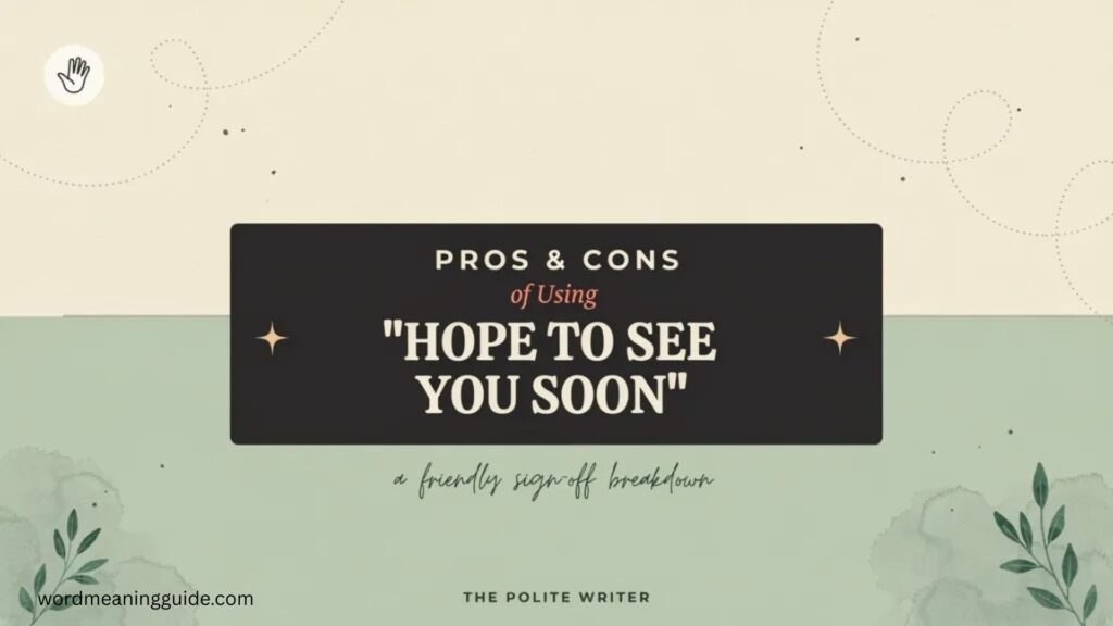 Pros & Cons of Using Hope to See You Soon