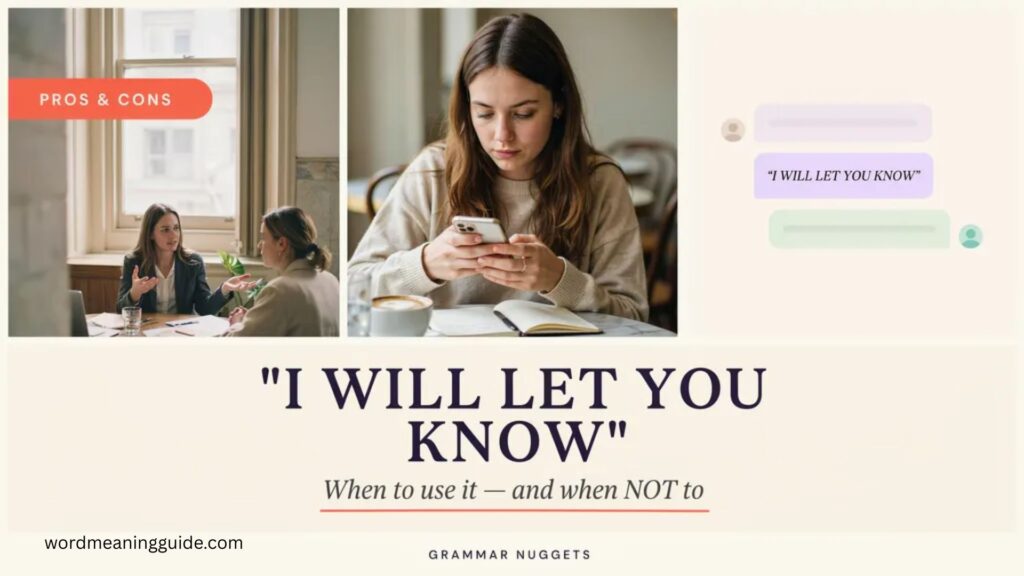 Pros and Cons of Using I Will Let You Know