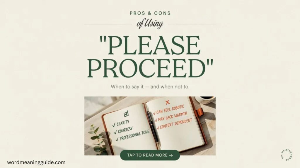 Pros and Cons of Using Please Proceed