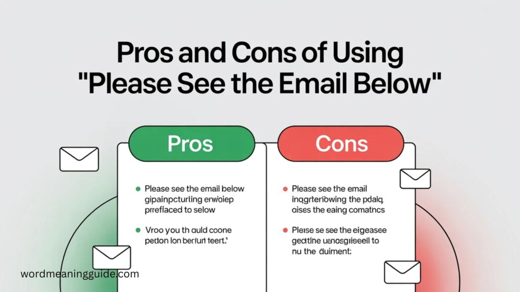 Pros and Cons of Using Please See the Email Below