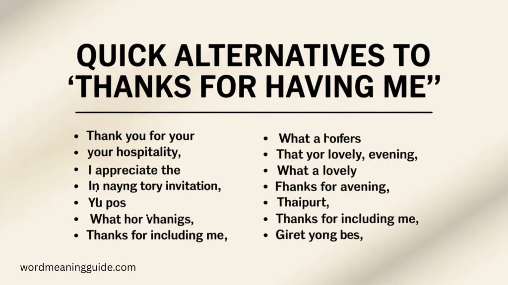 Quick Alternatives List