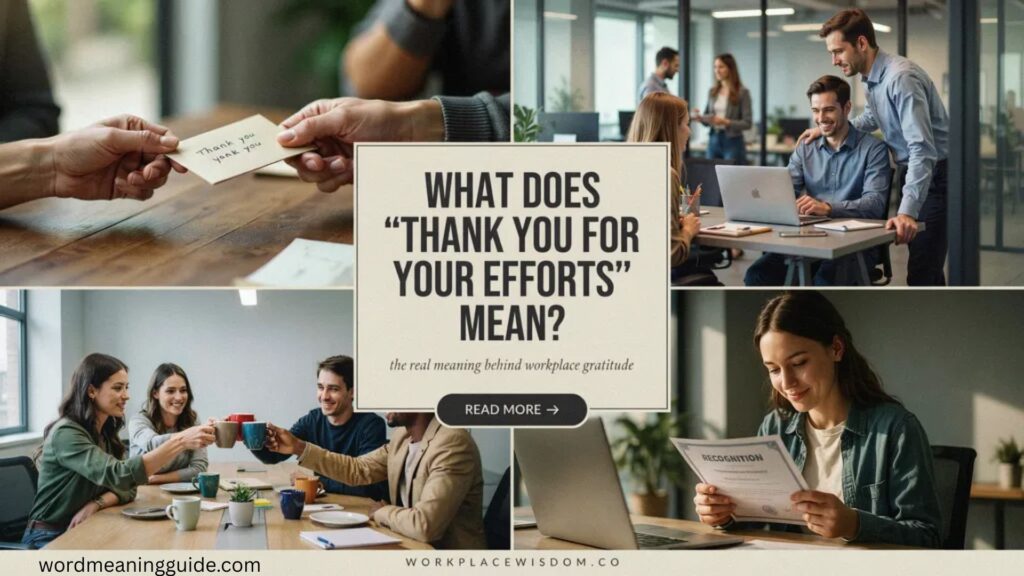 What Does Thank You for Your Efforts Mean