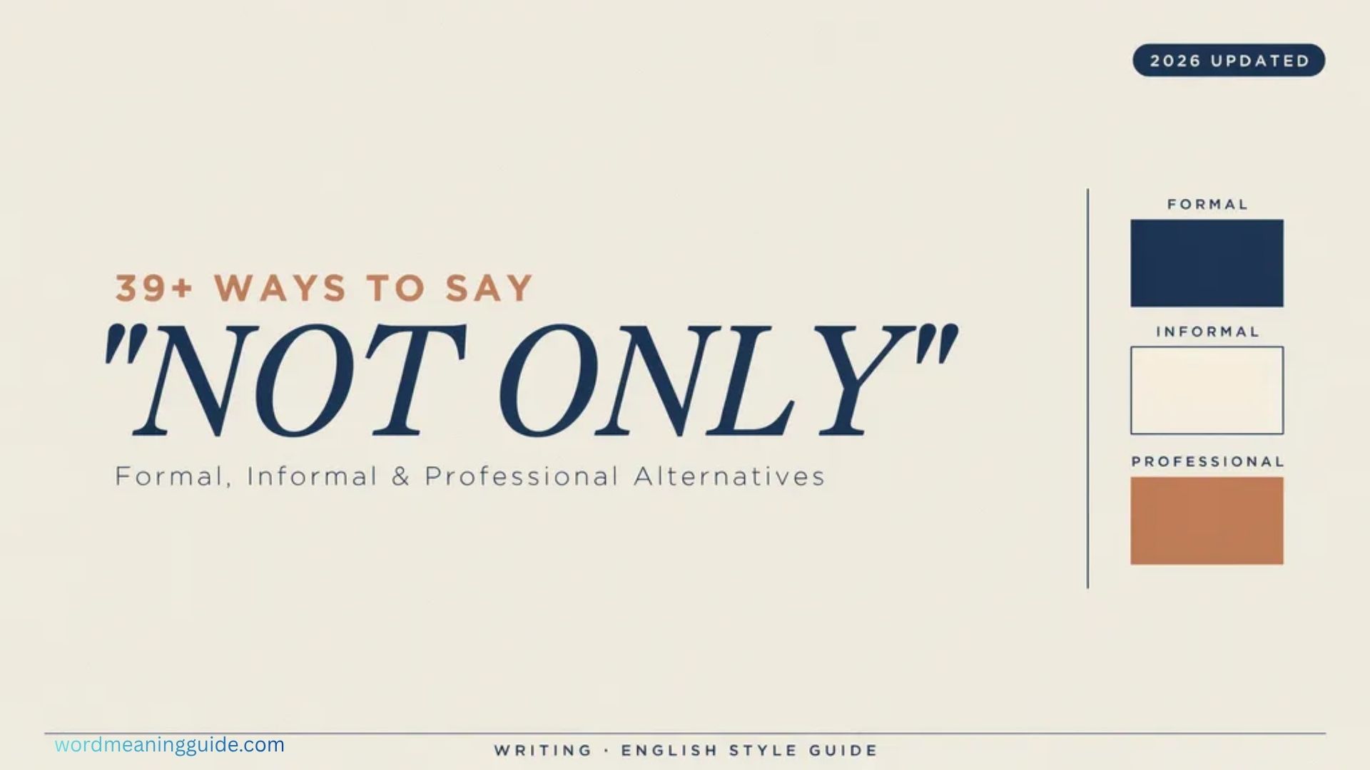 39+ Ways to Say “Not Only” (Formal, Informal & Professional Alternatives 2026 updated)