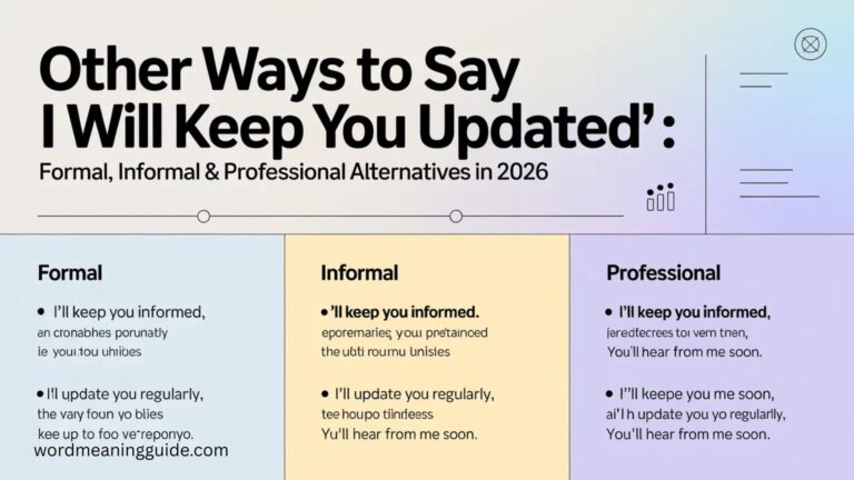 Other Ways to Say I Will Keep You Updated Formal, Informal & Professional Alternatives In 2026