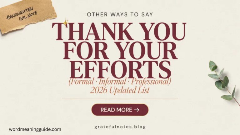 Other Ways to Say Thank You for Your Efforts (Formal, Informal & Professional Alternatives 2026 updated)
